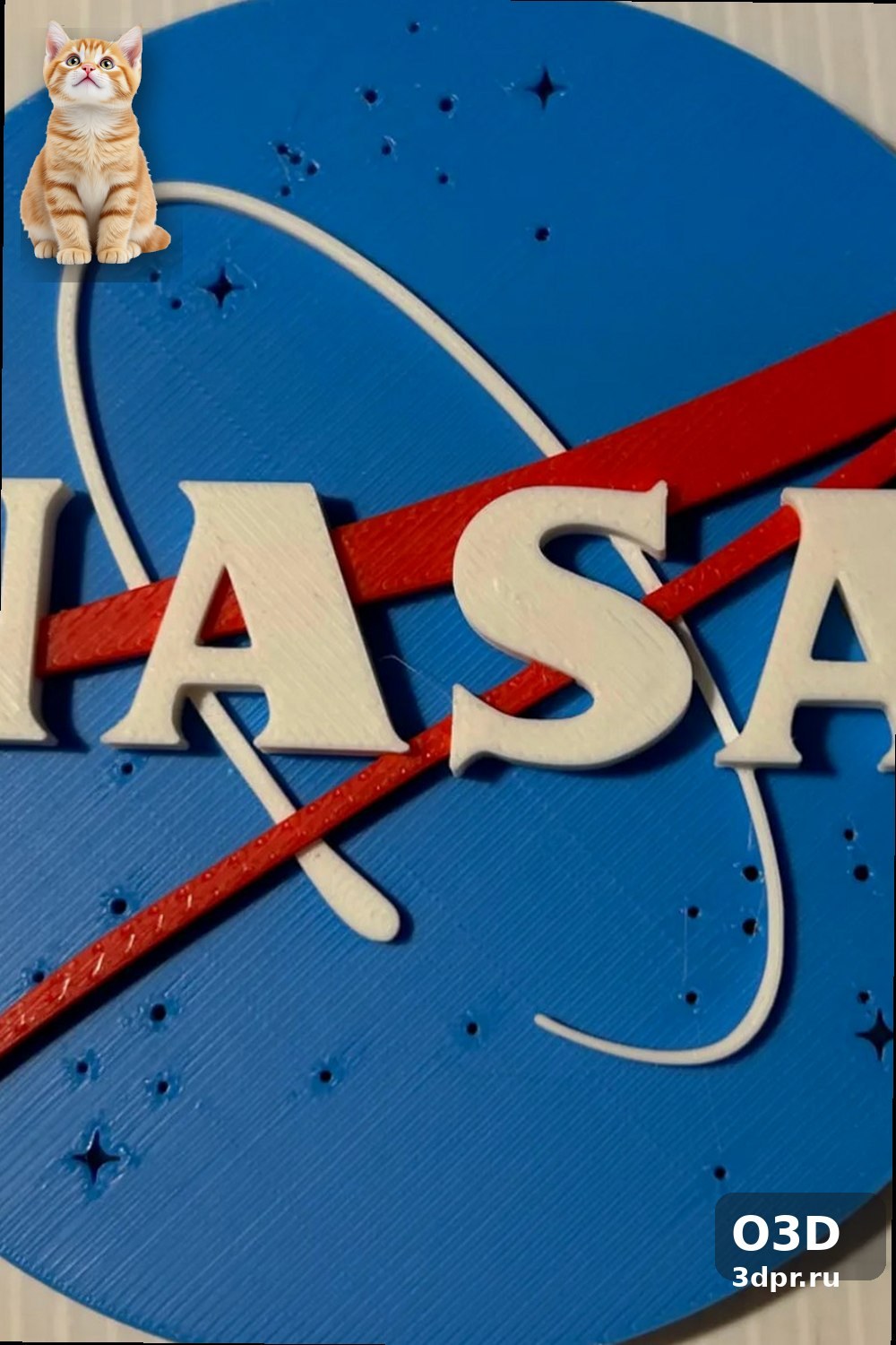 3D печать: интерьерная табличка-логотип NASA — изделие, напечатанное на 3D-принтере