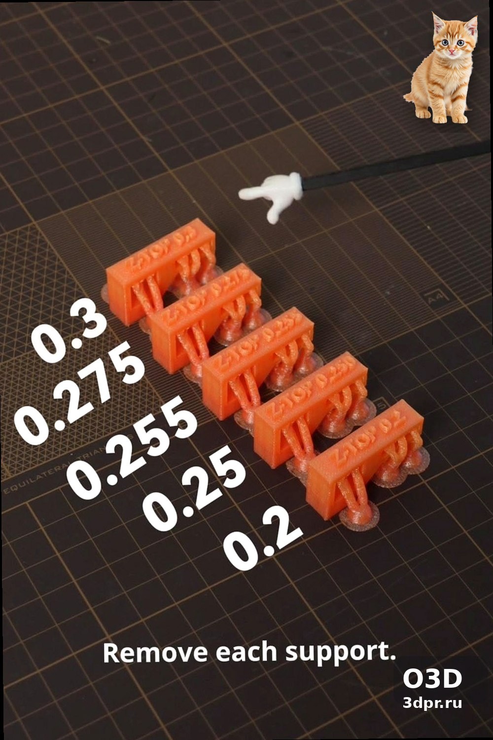 3D-печать: Тестирование поддержки для фигурок — изделие, напечатанное на 3D-принтере