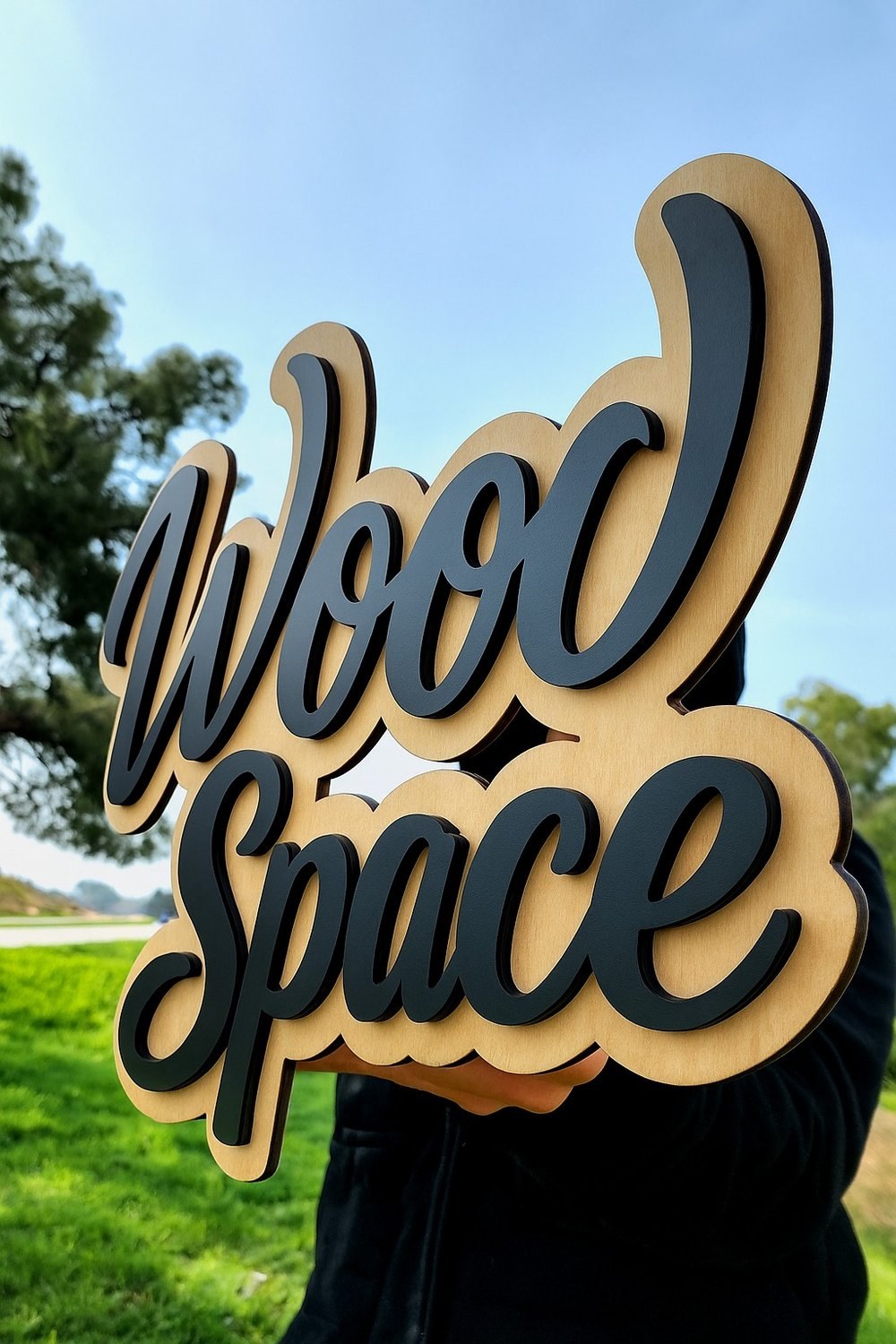 3D-печать вывески-надписи Wood Space для декора — изделие, напечатанное на 3D-принтере